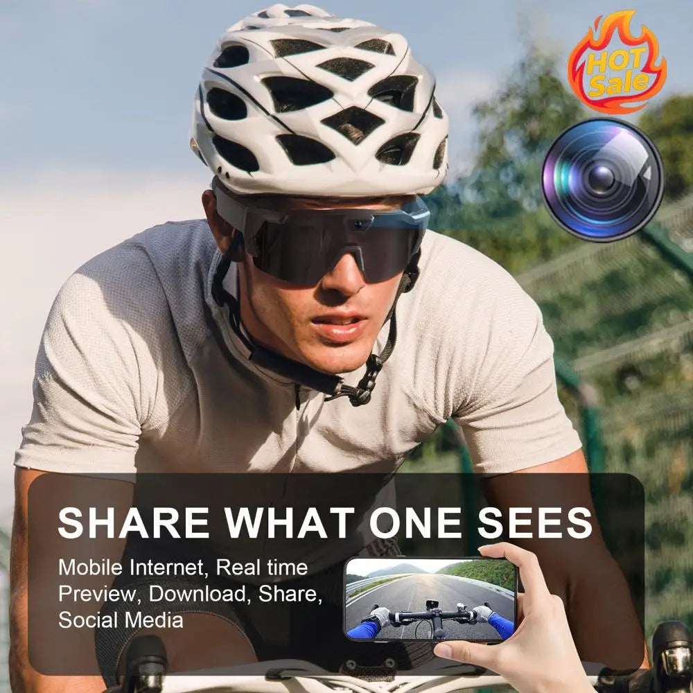 Cycling Action Sunglasses HD 1080P Video Recording Glasses 64G ROM Sports Wearable Glasses Suitable for Men and Women Oasis Select