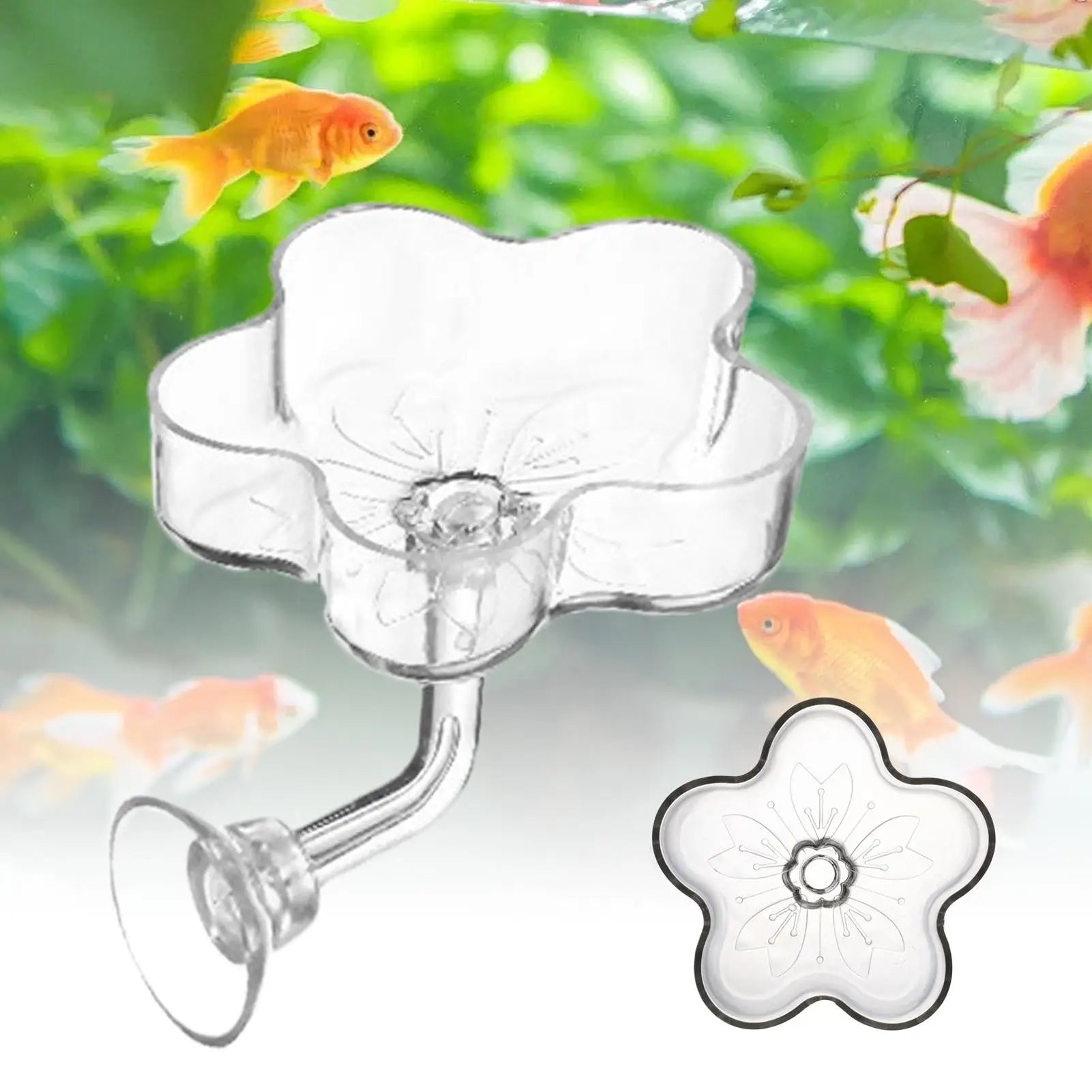 Aquarium Shrimp Feeder Dish – Clear Acrylic Suction Cup Tray