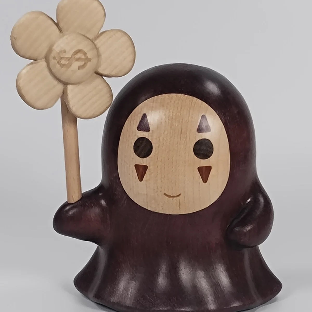 Solid Wood Creative Totoro Windmill Faceless Male Ornament Couple Gift Living Room Decoration Cartoon Music Box Birthday Gift Oasis Select 10cm 1