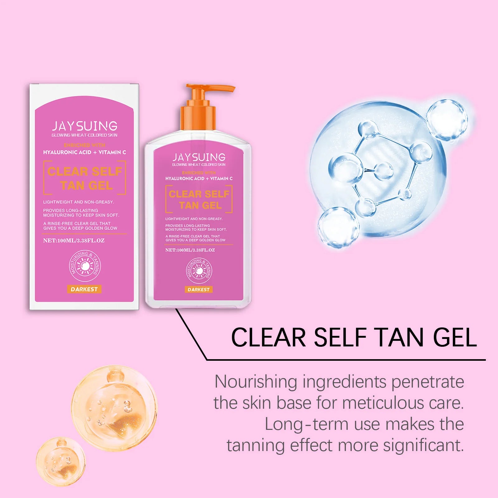 Moisturizing Tanning Gel Non-irritating Long Lasting Accelerator Skin Bronzing Repair Sunburn Body Natural Self-Tanning Lotion Oasis Select