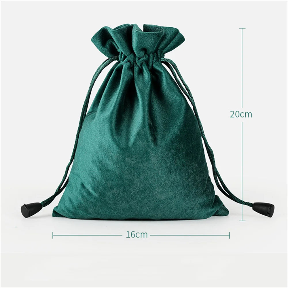1 Pcs 6 Sizes Bags Linen Drawstring Gift Bag Pouches Cloth Christmas Bag Jewelry Bag Drawstring Pouches Large Velvet Bags Oasis Select Green-16x20cm Other