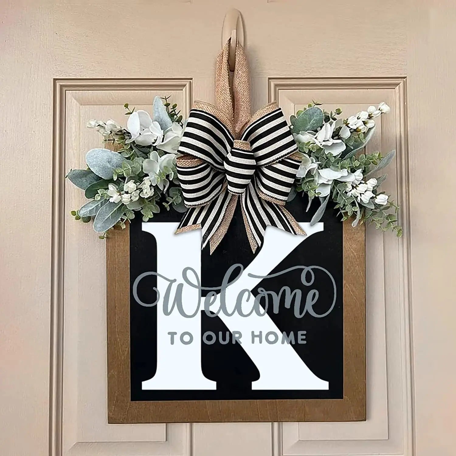 26-letter Personalized Front Door Decoration Door Hangings Layout Props Wooden Crafts Pendants Oasis Select K 30X30CM