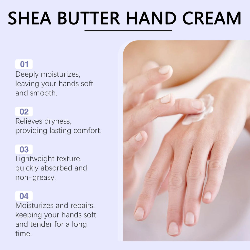 Shea Butter Hand Cream Nourishing Care Deep Hydration Anti Cracking Fast Absorbing Non-Greasy Winter Moisturizing Hand Cream Oasis Select