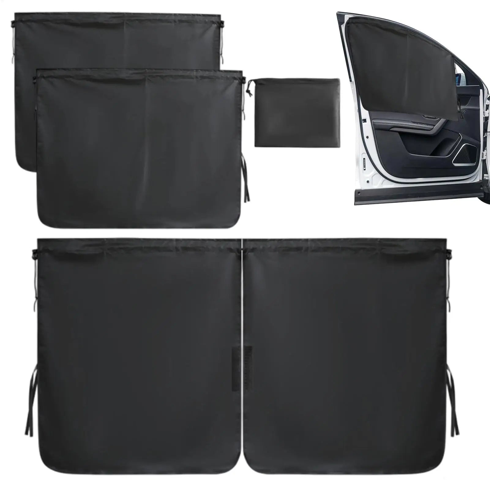 Car Privacy Curtains 3Pcs Universal Car Window Shades Light Blocking Sunshades Screen Covers for Travel Camping Nap Sleeping