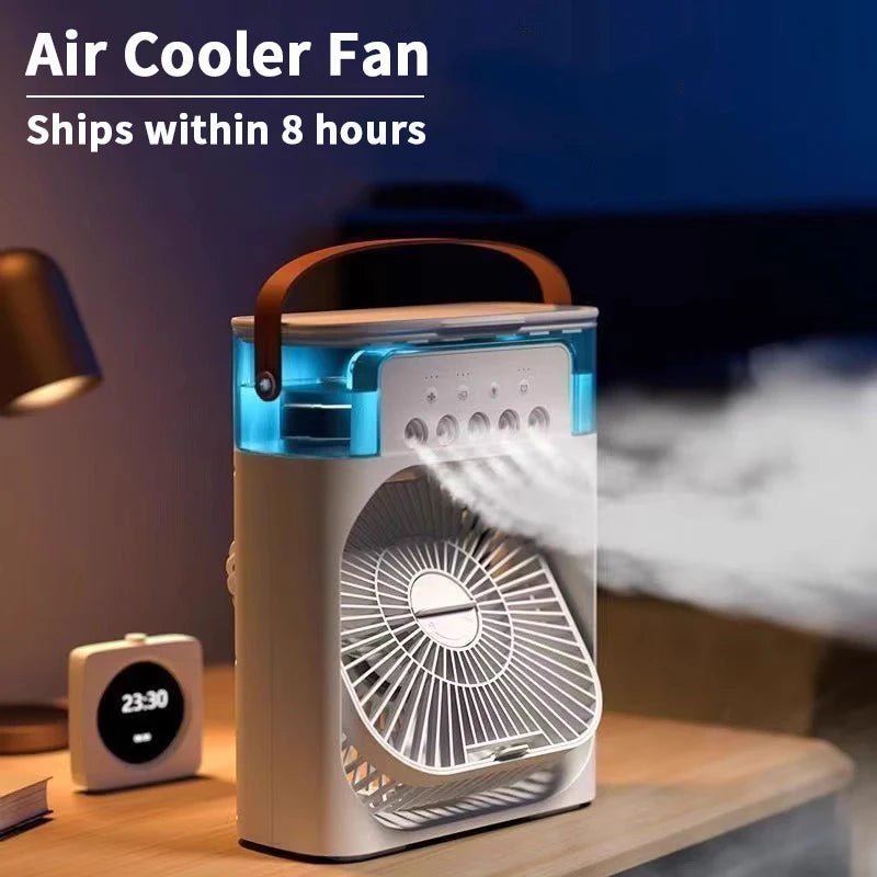 3-in-1 Portable Air Cooler Fan with Humidifier & LED Light
