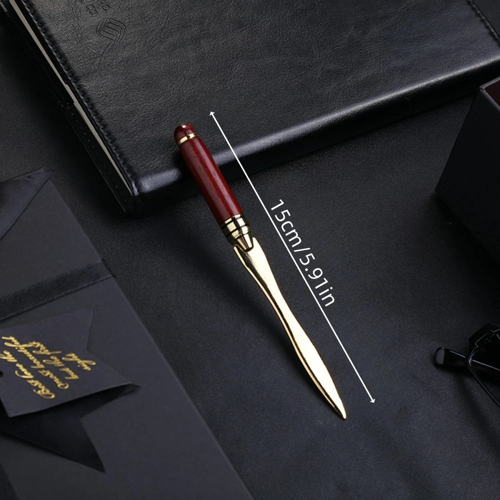 1pc exquisite mahogany letter opener, wooden letter opener for opening envelope, office gift gift letter cutting knife Oasis Select