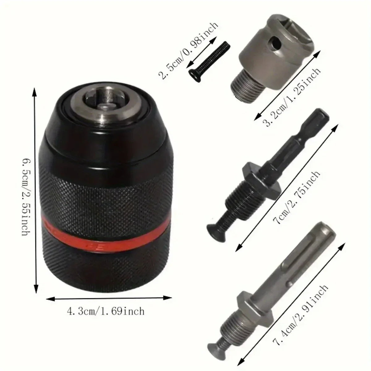 2–13mm Keyless Metal Drill Chuck | Hex SDS Square Adapter Drill Chuck Adapter Oasis Select
