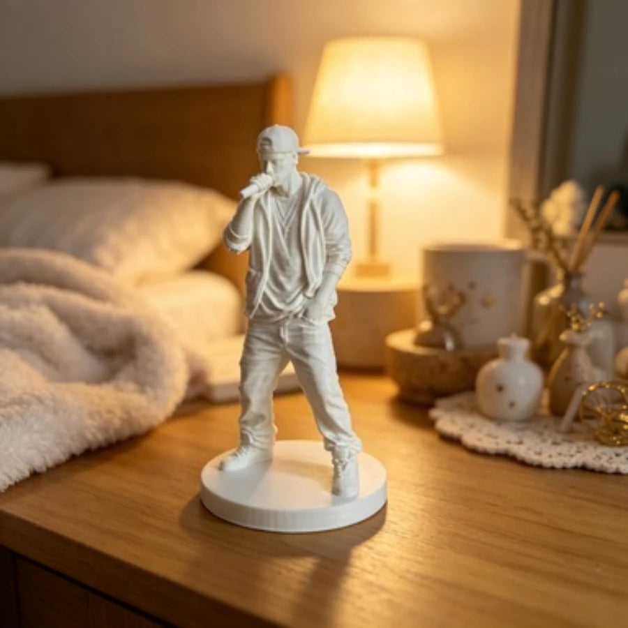 3D Printed Rapper Figurine Hip Hop Singer Action Figure Collectible Statue Desk Decoration Gift Miniature Statue Music Fans Oasis Select
