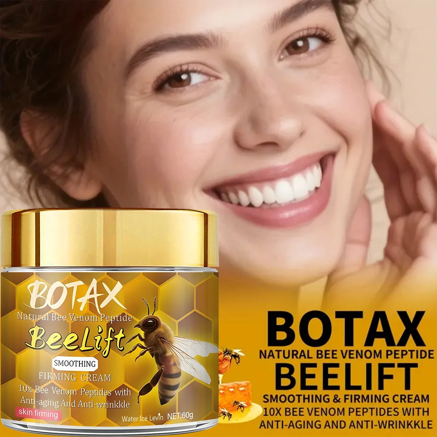 Botax Natural Bee Venom Peptide Beelift Face Cream - 10x Anti-Aging & Smoothing Firming Cream with Retinol Oasis Select