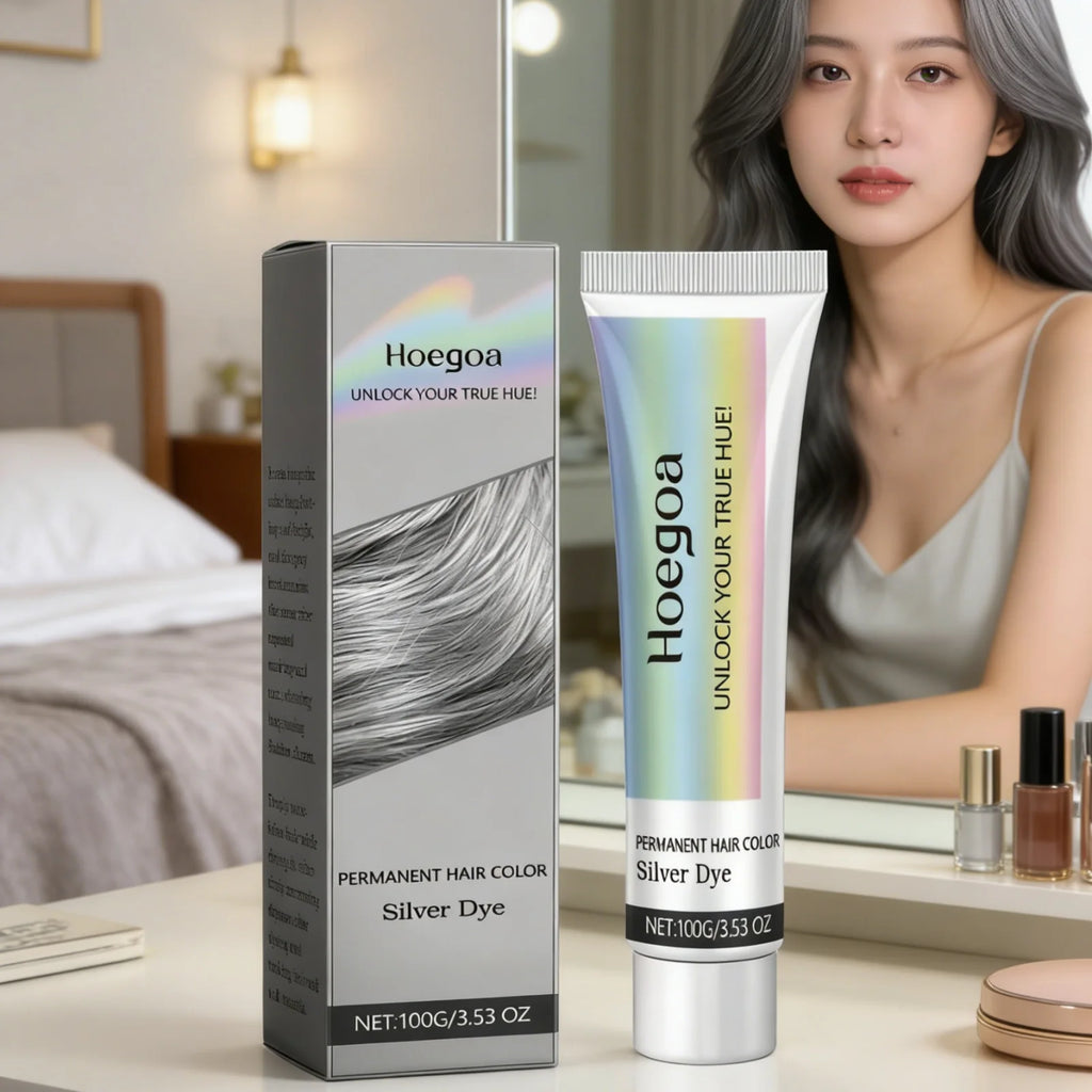 Hoegoa Silver Hair Dye Cream – Nourishing Long-Lasting Color 100g Silver Hair Dye Cream Oasis Select