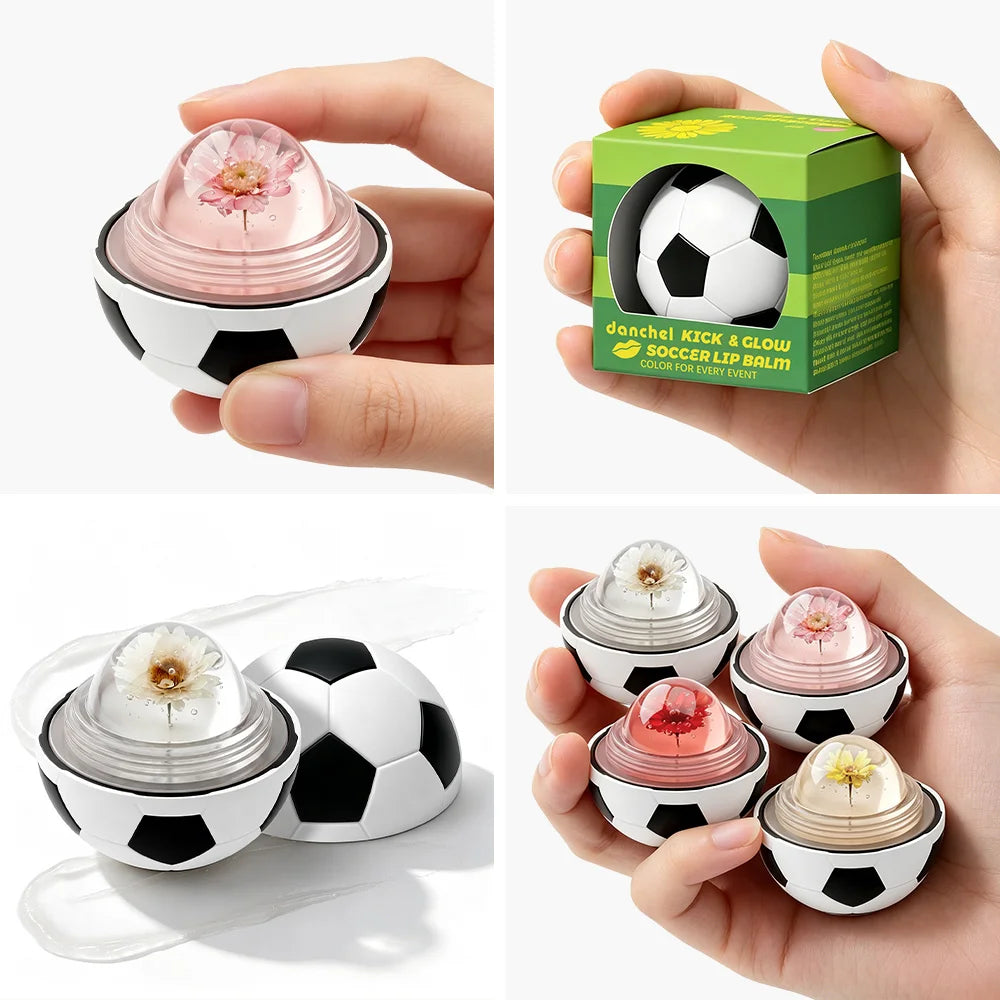 Kick & Glow Soccer Lip Balm Lasting Hydrating Reduce Lip Lines Color Changing Moisturizing Glossy & Plump Lip Care Oasis Select
