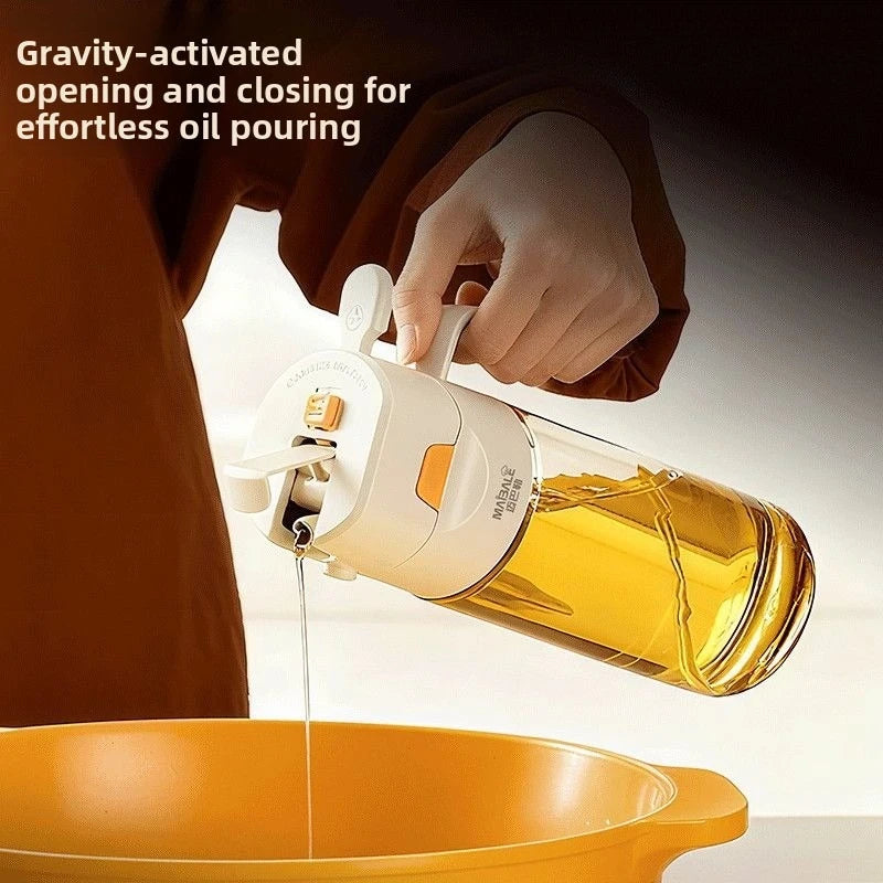 Spray Dual-use Oil Spray Bottle Household Kitchen No Oil Hanging Seasoning Bottle Oil Tank Glass Spray Kitchen Tools Oasis Select