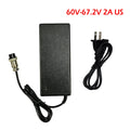 60V 67.2V 2A Lithium Battery Charger With 12mm-3pin GX16 Connector For ZERO 10X,Kaabo Mantis 10,VSETT 10+ Battery Power Adapters Oasis Select 60V 67.2V 2A US