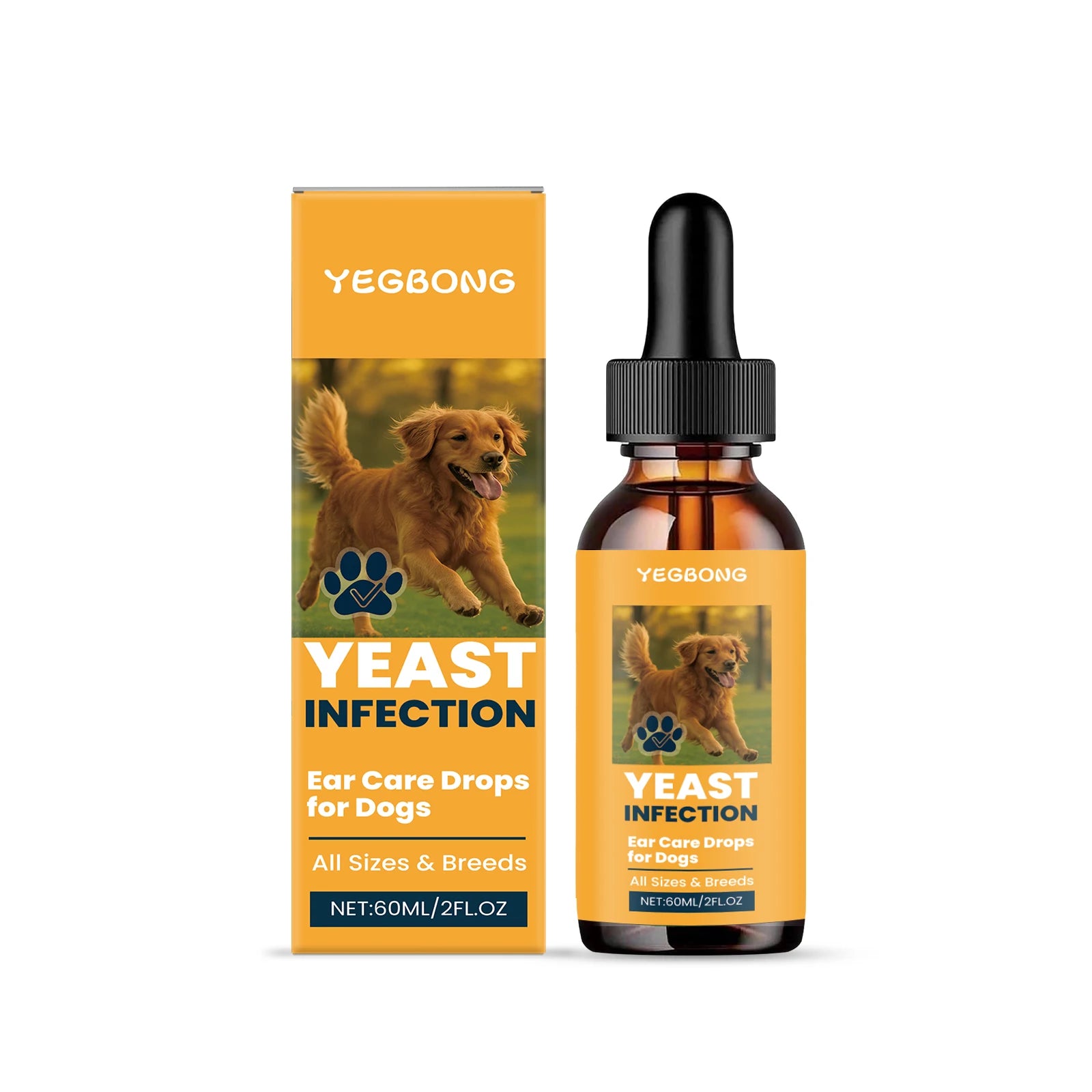 Dog Ear Care Drops Relieve Itching Dandruff Reduce Odor Anti-Fungals Earwax Remover No Irritating Pet Ear Cleaner Liquid 60ml Oasis Select