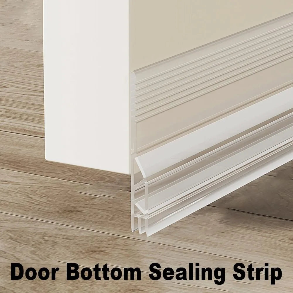 New 100cm Door Draft Stopper Self-adhesive Soundproof Draught Excluder Insect Prevention Transparent Weather Stripping Bedroom Oasis Select