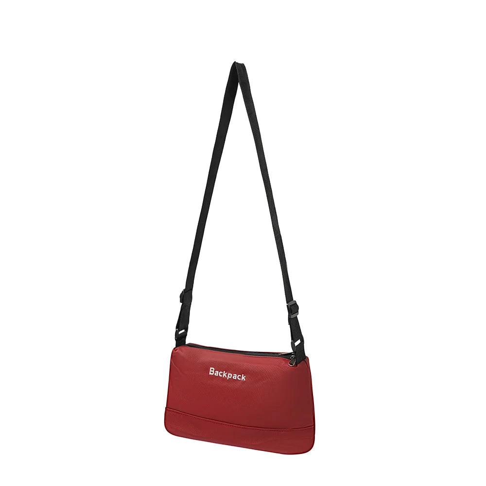 Unisex Waterproof Oxford Cloth Crossbody Bag Minimalist Letter Print Large Capacity Multi-Pocket Casual Sling Shoulder Bag Oasis Select red