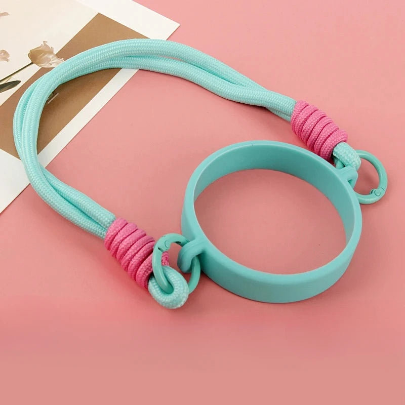 Water Bottle Handle Strap Silicone Water Bottle Sling Carrier Holder Strap Universal Fits Most 8-40oz Bottles Cup Accessories Oasis Select blue