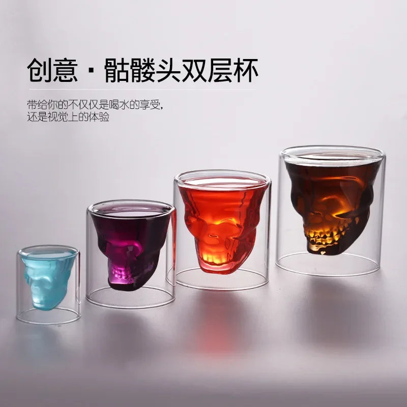 Skull Creative Glass Bar Clear Insulated Glass Skull Whiskey Liquor Beer Glass Shaped Glass Oasis Select