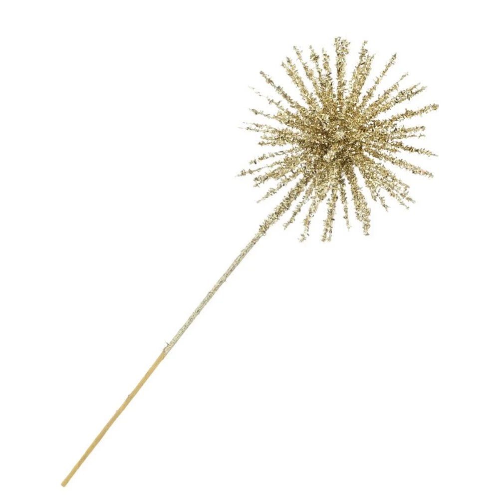 Artificial Glitter Gold Christmas Branch Ornaments Sequin Explosion Star Flower Arrangement Christmas Tree Decoration Oasis Select
