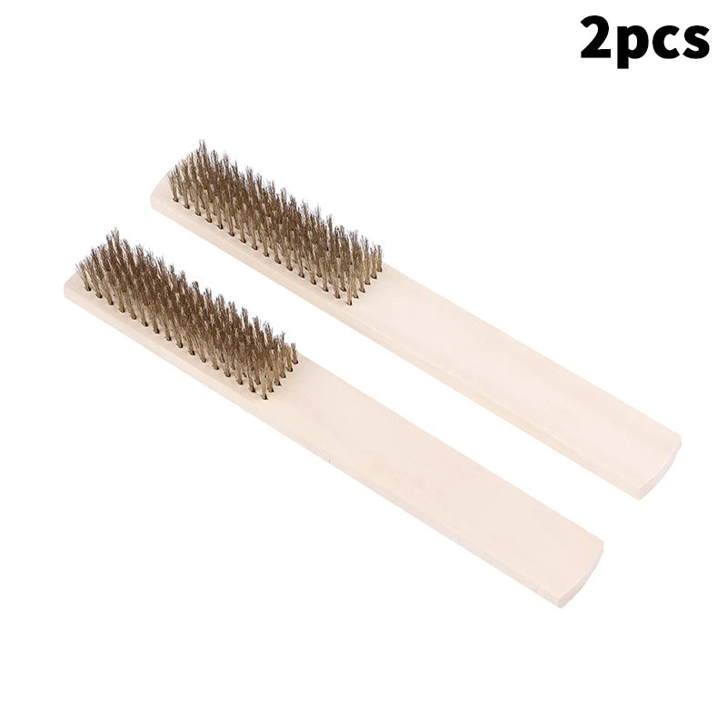 Wood Handle Brass Wire Brush – Polishing, Cleaning & Rust Removal