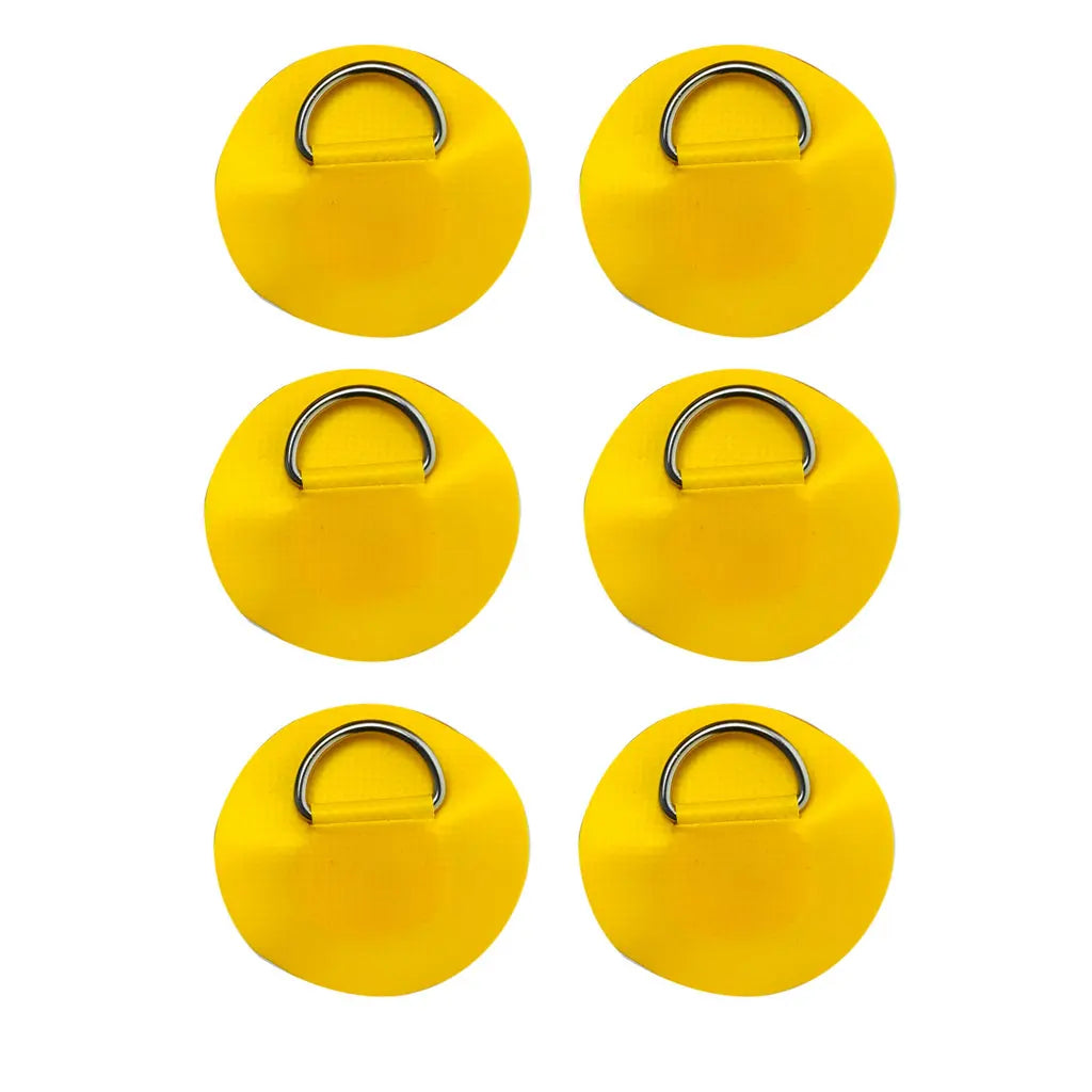 6.5CM D-Ring Patch for Inflatable Boat Kayak Dinghy SUP D-Ring PVC Patch Stand-Up Paddleboard Canoe Rafting Rope Ring Patch Oasis Select 6 Yellow