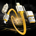 240W 4-in-1 Fast Charging Data Cable Type-C To Type-C Zinc Alloy Cable For iPhone15/16p Samsung Huawei Xiaomi Oppo iphone Oasis Select 1m