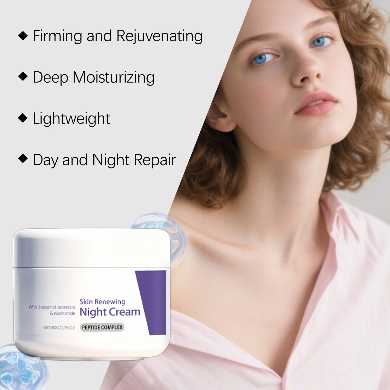 OceAura Night Repair Face Cream – Ceramide & Niacinamide Night Face Cream Oasis Select