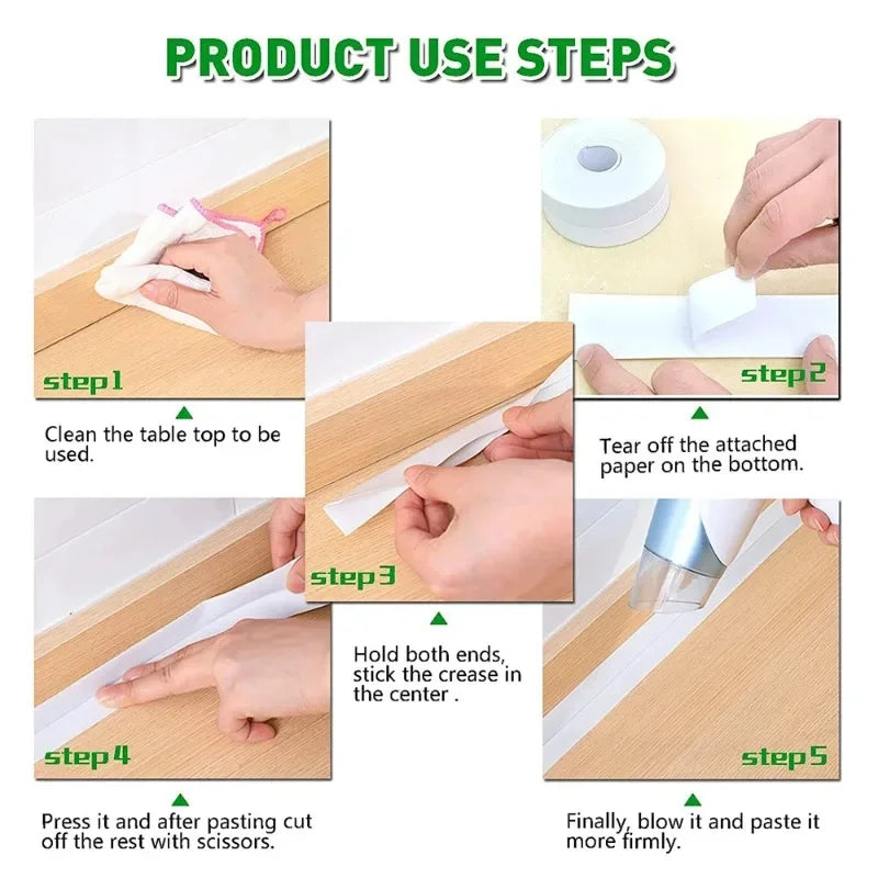 1 Roll of Kitchen Anti-mold and Waterproof Tape, Moisture-proof Kitchen and Bathroom Sink Gap, Beautiful Seam Toilet Sticker, Co Oasis Select