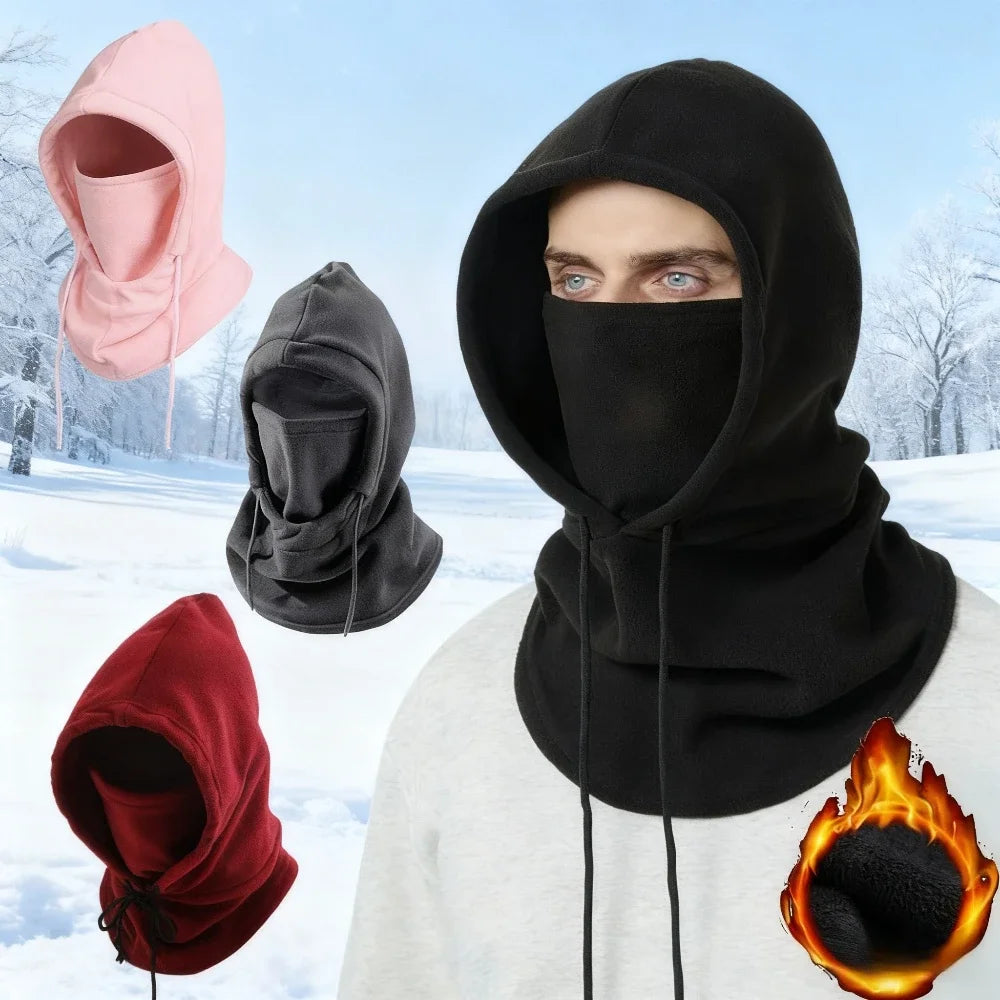 Unisex Winter Balaclava Knit Hood - Windproof Mask with Drawstring, Motorcycle Riding Headgea Warm Knitted Cap Cold Weather Oasis Select