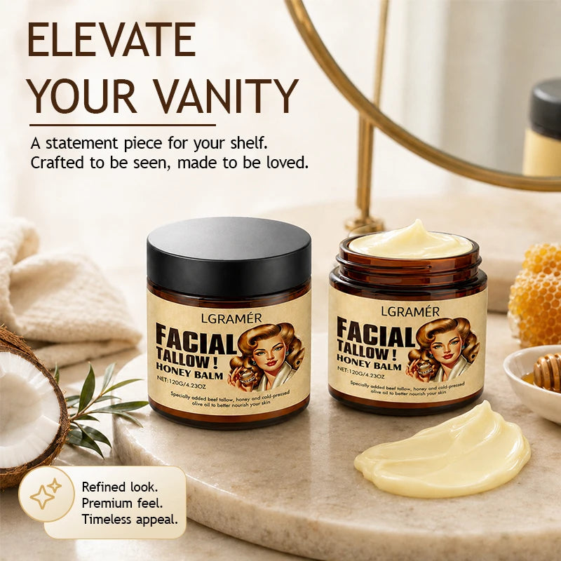 Beef Tallow & Honey Face Cream – Natural Daily Moisturizer