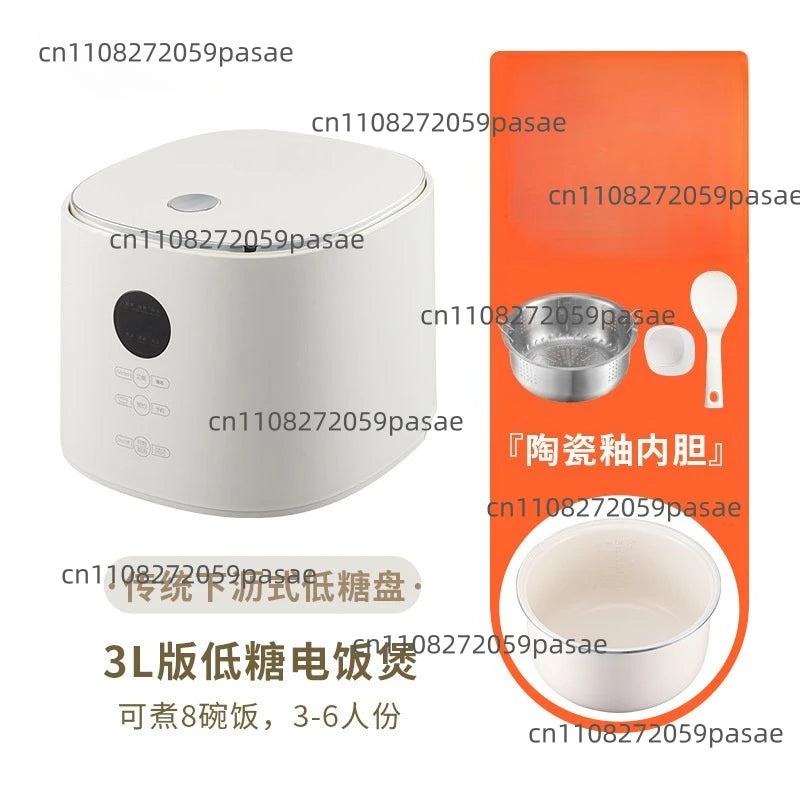 Electric Rice Cooker 2L 3L Mini Multifunctional Smart Cooker for 1-2 People Household with Soup Separation Feature Oasis Select 3L ceramic glaze