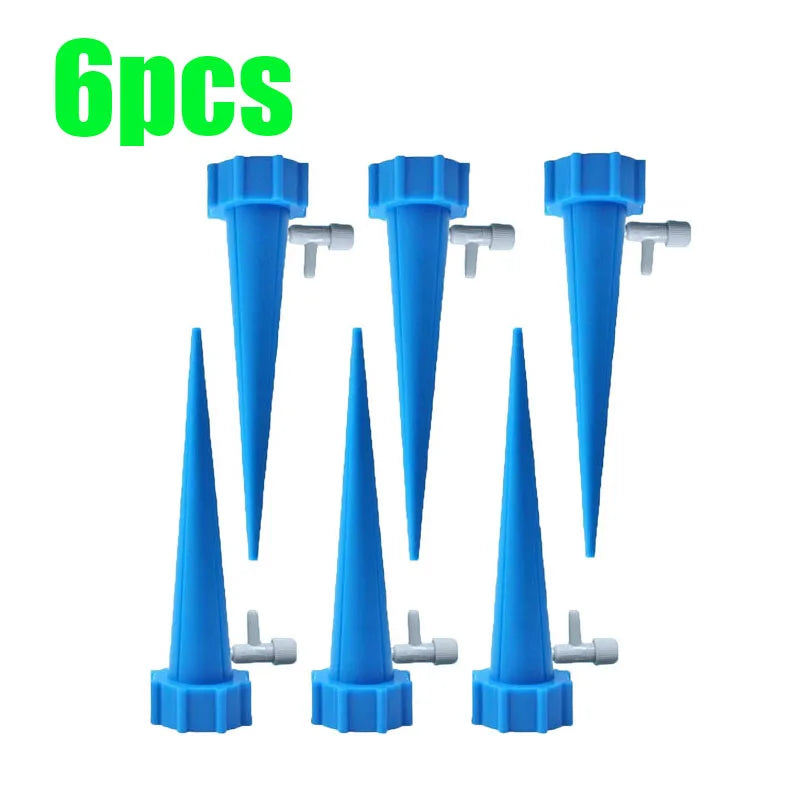 6/18/30pcs Automatic Flower Watering Device Adjustable Dripper Watering Device Self-Watering Gardening Potted Plant Irrigation Oasis Select 6pcs Blue
