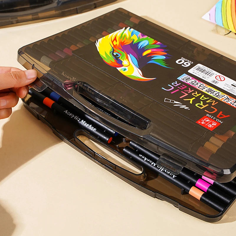 12/24/36/48/60/80PCS Colors Soft Headed Different Color Acrylic Marker Pen, Color Art Graffiti Pen, Waterproof, Opaque Oasis Select