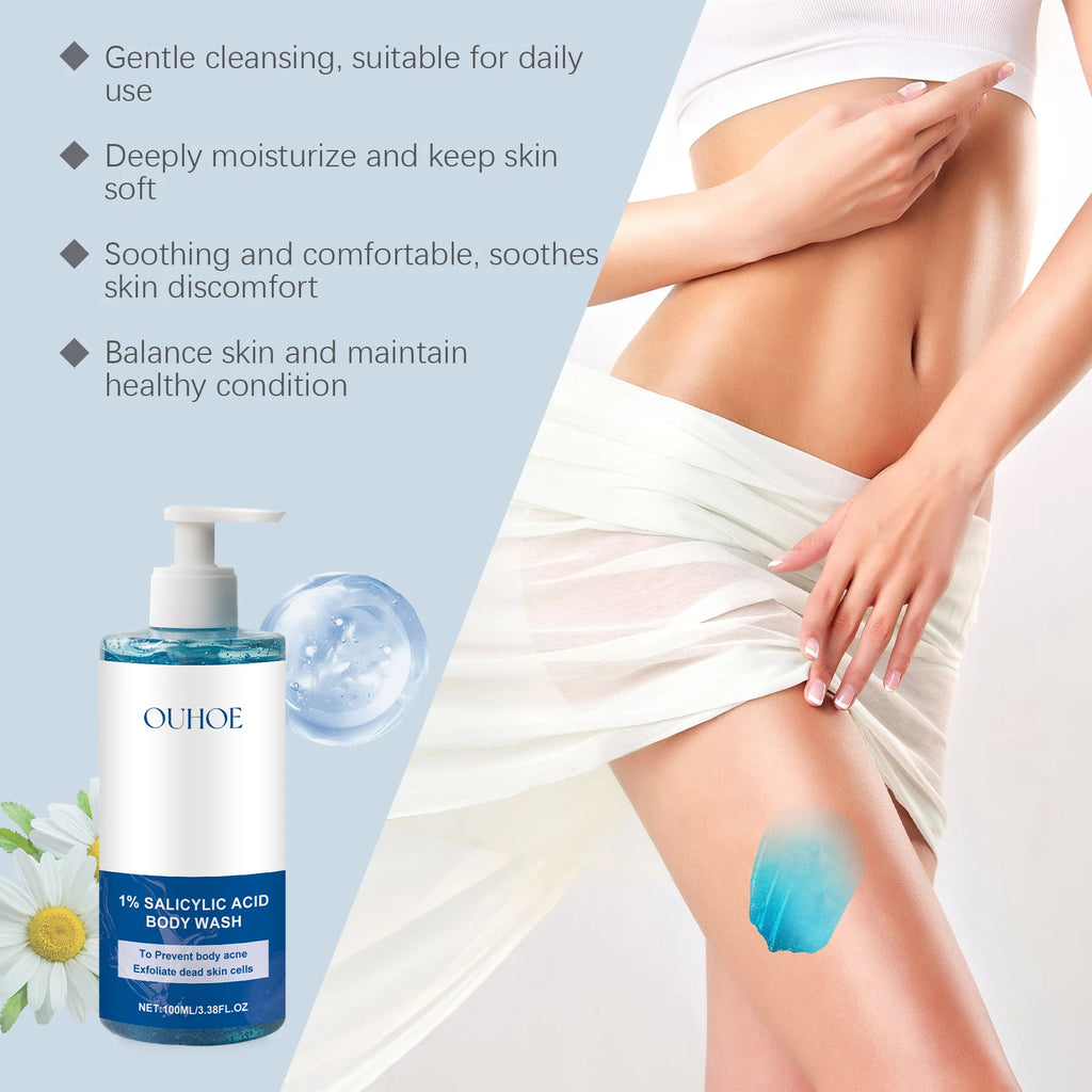 Salicylic Acid Body Wash Deep Cleaning Acne Brightening Exfoliator Nourish Shrink Pores Bath Shower Gel Repair Chicken Skin Care Oasis Select