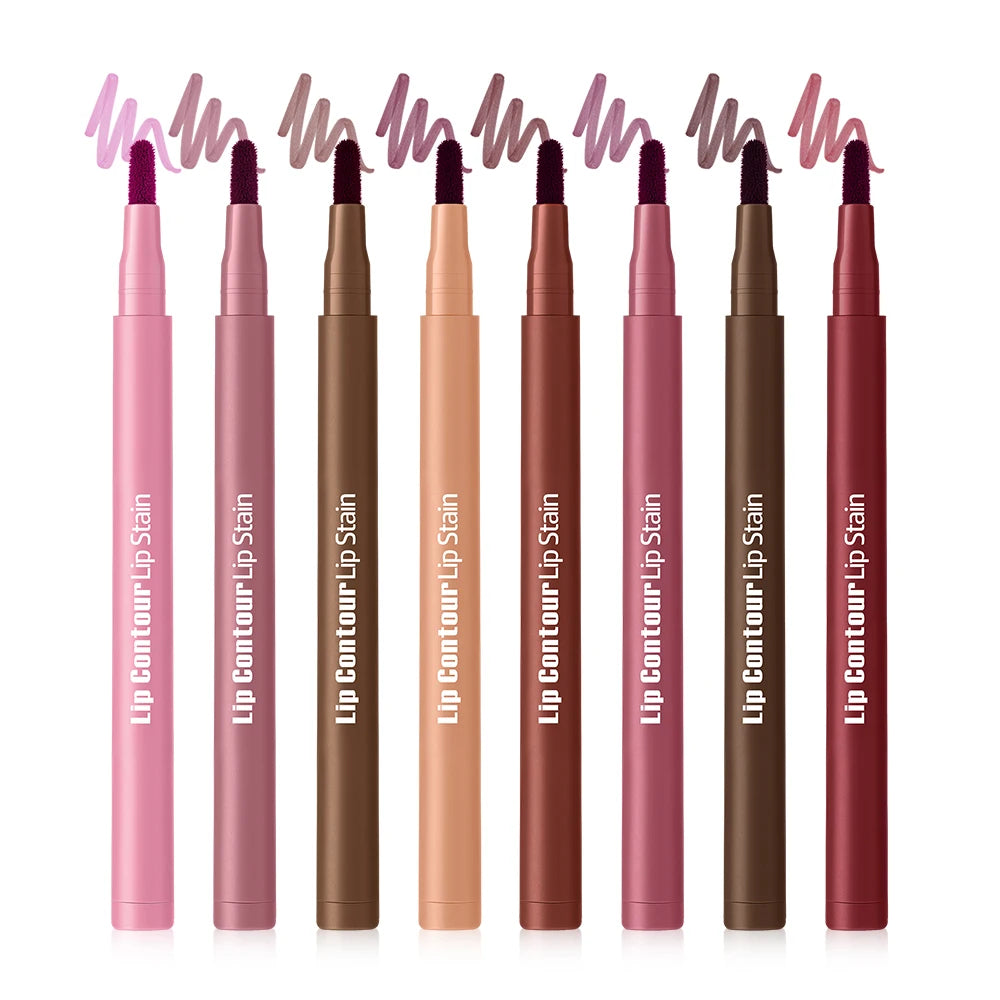 Lakerain Lip Liner Pencil Ballpoint Felt Tip Transfer-proof Lip Liner Stain Smudge-proof Waterproof Lip Liners Natural Makeup Oasis Select Set 2