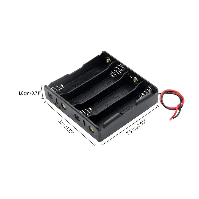 1/5pcs Black Plastic AA LR6 HR6 Battery Storage Case Clip Holder Container 1X 4X 18650 Battery Storage Box Case Wire Lead Pin Aa Oasis Select