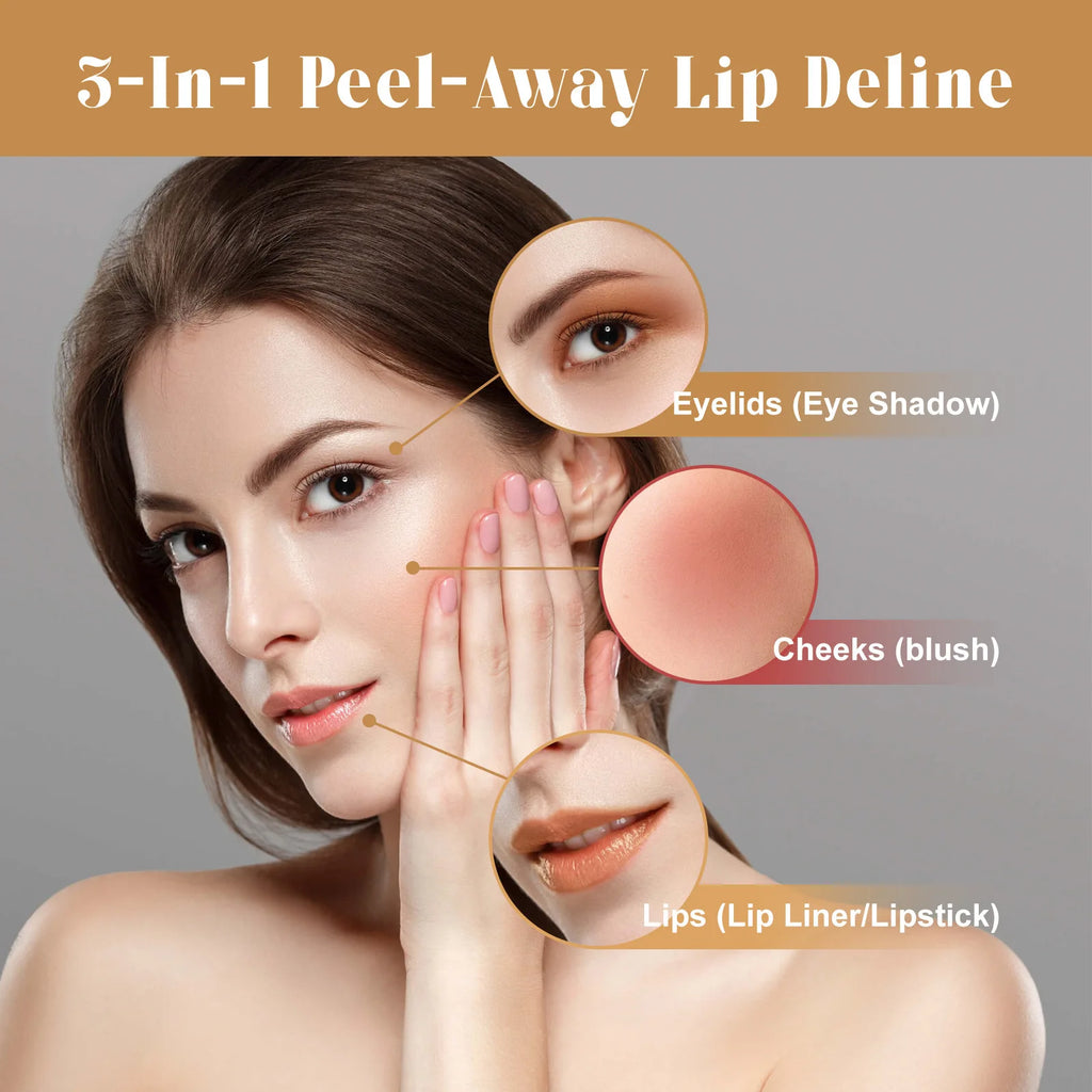 Lip Liner Peel Off Lipgloss Moisturising Waterproof Long Lasting Brown Contour Lips Tint Makeup Stain Natural Lipsticks Cosmetic Oasis Select