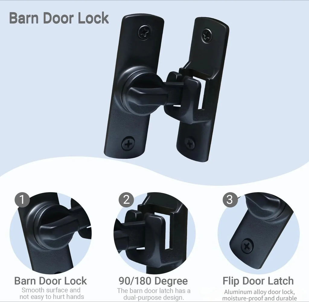 Barn Door Flip Lock 90/180° – Sliding Door Latch | Matte Black Sliding Door Latch Oasis Select