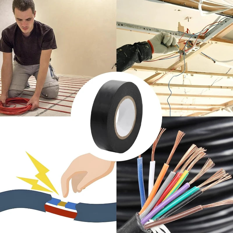 Electrical Insulating PVC Tapes Temperature Resistant Heat Black Insulating Tape Self Adhesive Electric Wire Protection Tapes
