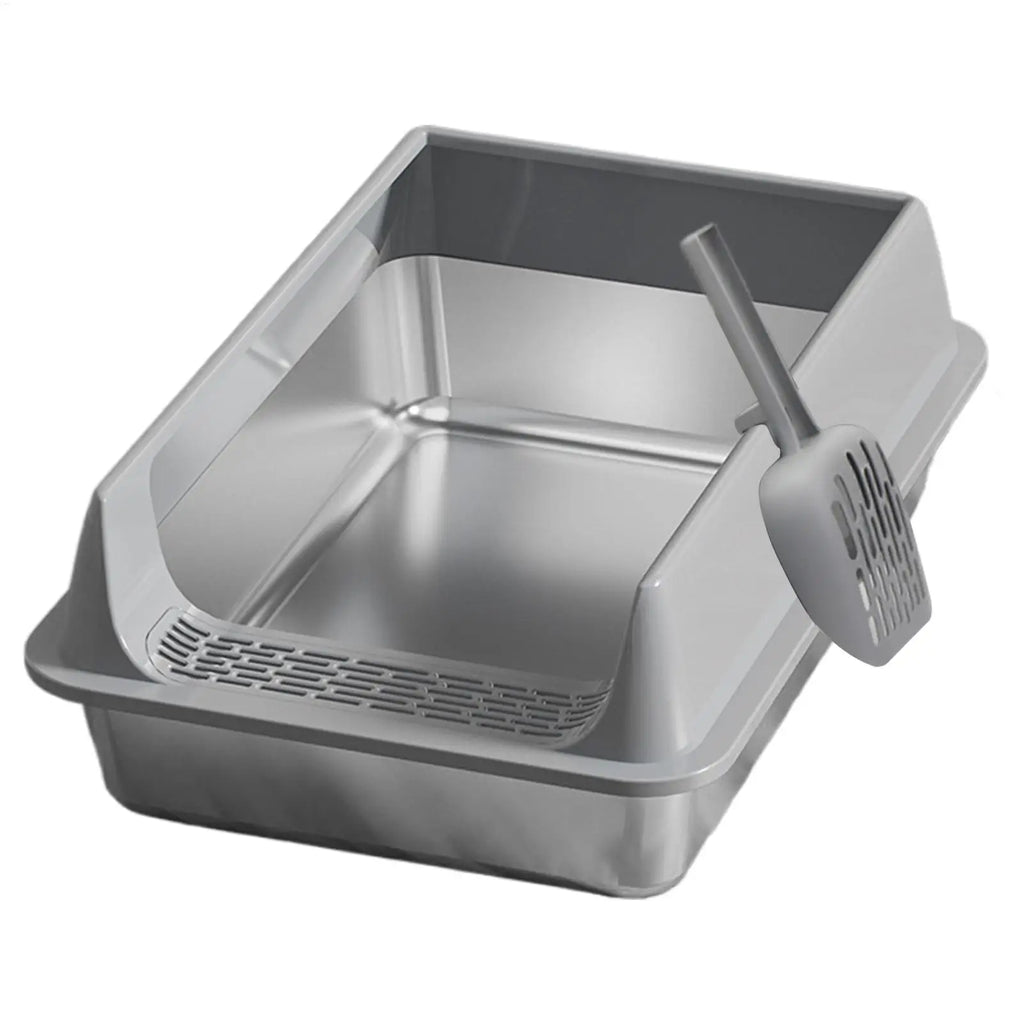 Kitty Sandbox Cat Toilet Deepen Pet Litter Box Semi-Enclosed Deepened Cat Toilet with Scoop for Dormitory Apartment Living Room Oasis Select