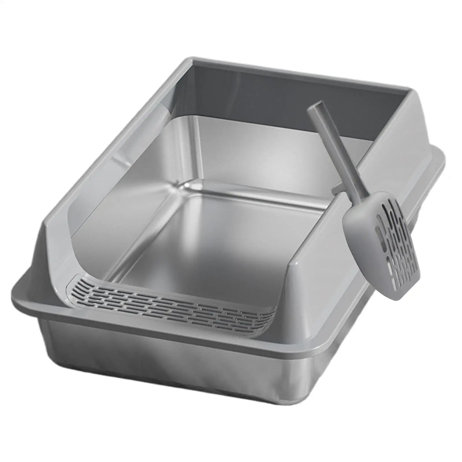Kitty Sandbox Cat Toilet Deepen Pet Litter Box Semi-Enclosed Deepened Cat Toilet with Scoop for Dormitory Apartment Living Room Oasis Select