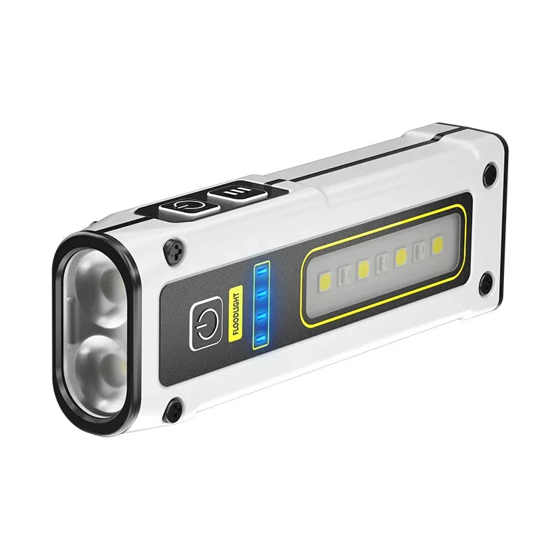 MINI Portable Rechargeable LED Flashlight Outdoor Emergency Service Lamp with Magnetic Powerful Long Range Flashligt for Fishing Oasis Select