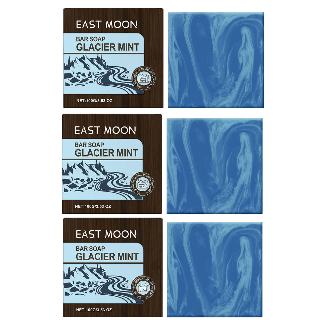 Glacier Cooling Mint Men's Bar Soap – Face & Body Cleanser Men's Bar Soap Oasis Select buy2get1free