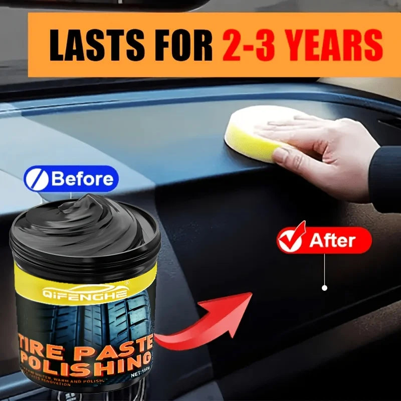 Black Gloss Tire Coating Paste – Tire Shine Wax & Brightener Tire Shine Paste Oasis Select
