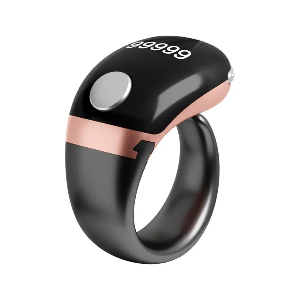 Digital Tally Counter Ring – LCD 99999 Touch Control, 3-Speed Digital Tally Counter Oasis Select Gold