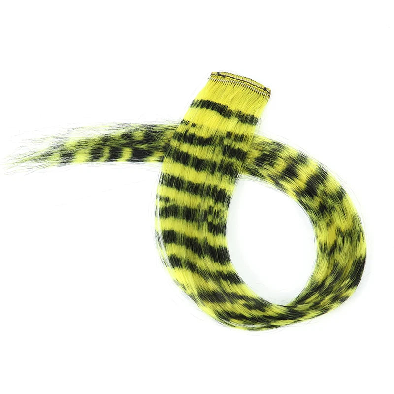 New Stripe Multi-color Leopard Printed Long Straight Wig Clip For Girls Highlights Wig Hairpieces Oasis Select A3