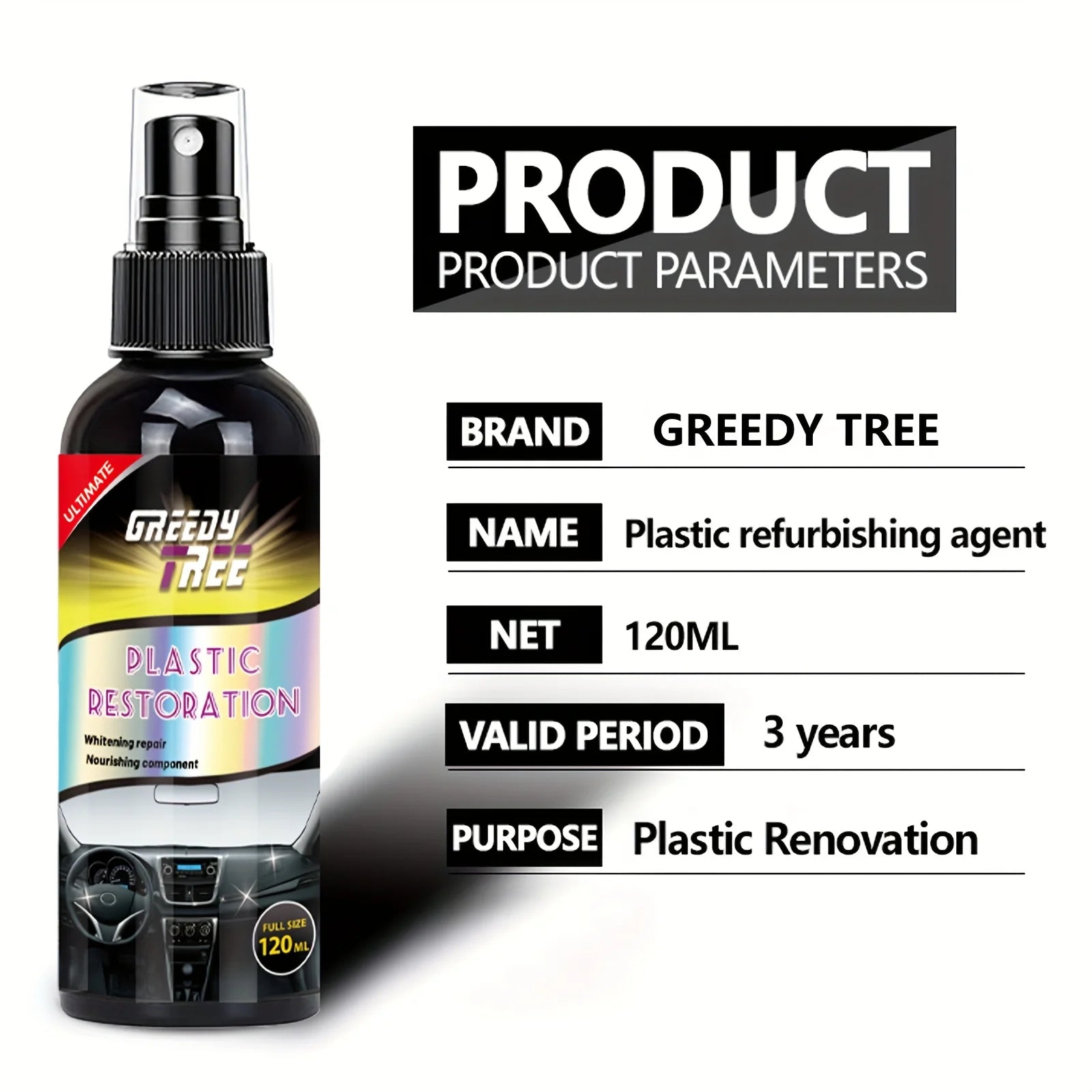 Crystal Clear Car Interior Plastic Restore & Wax Coating 4.05oz