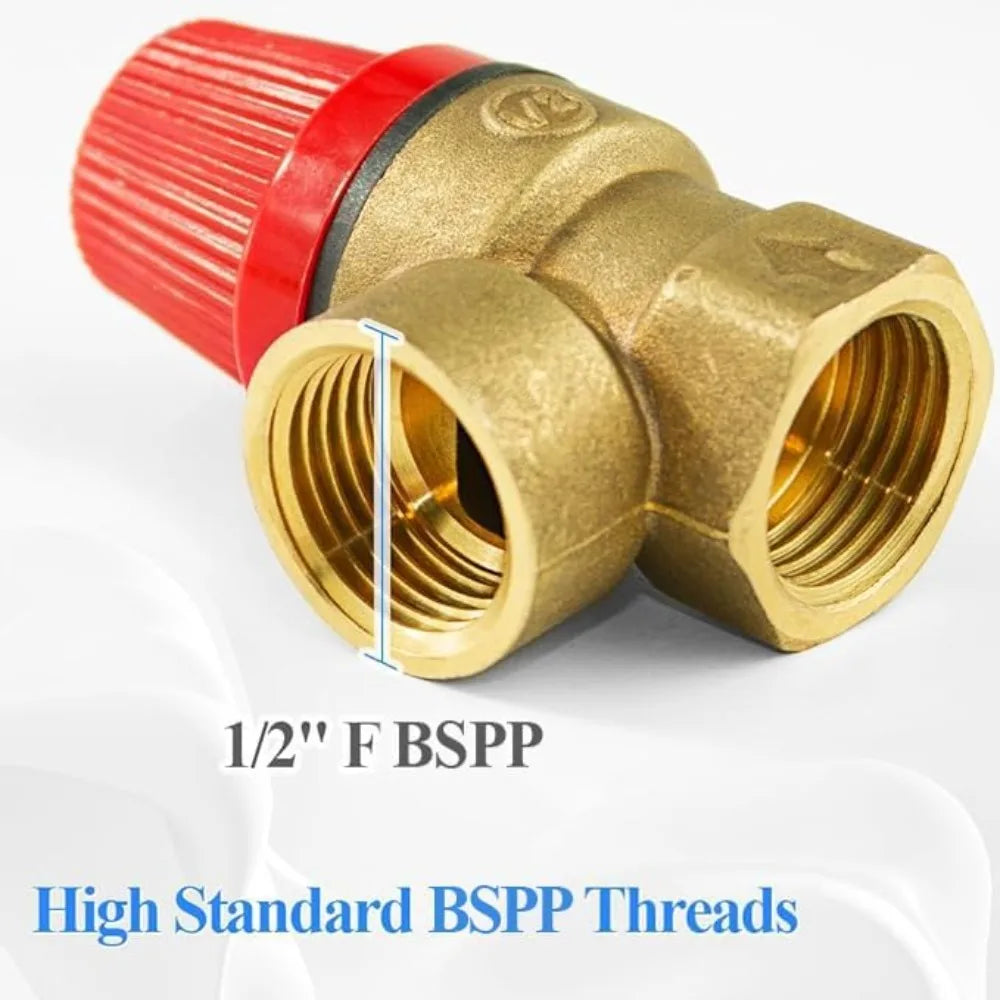 1pcs Brass Safety Valve Drain Relief Switch For Solar Water Heater Inner & Outer Wire Brass Safety Valve 1/2" 3/4" Oasis Select