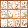 12PCS DIY painting template alphabet painting scrapbook stamping relief decorative paper card template Oasis Select WHITE