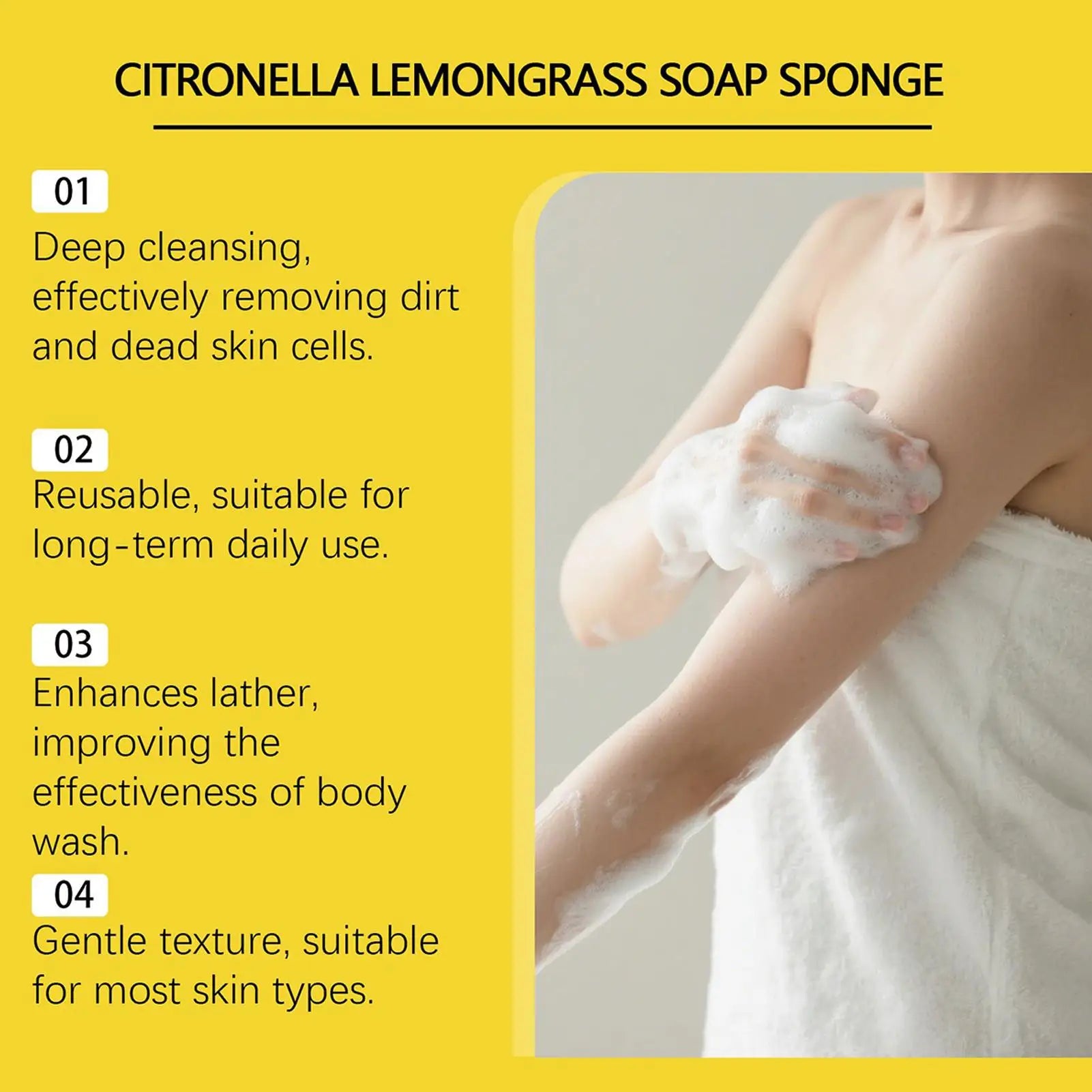 Exfoliating Shower Sponge Exfoliating Remove Oil Control Daily Body Cleansing Refreshing Brightening Skin Shower Use Bath Sponge Oasis Select
